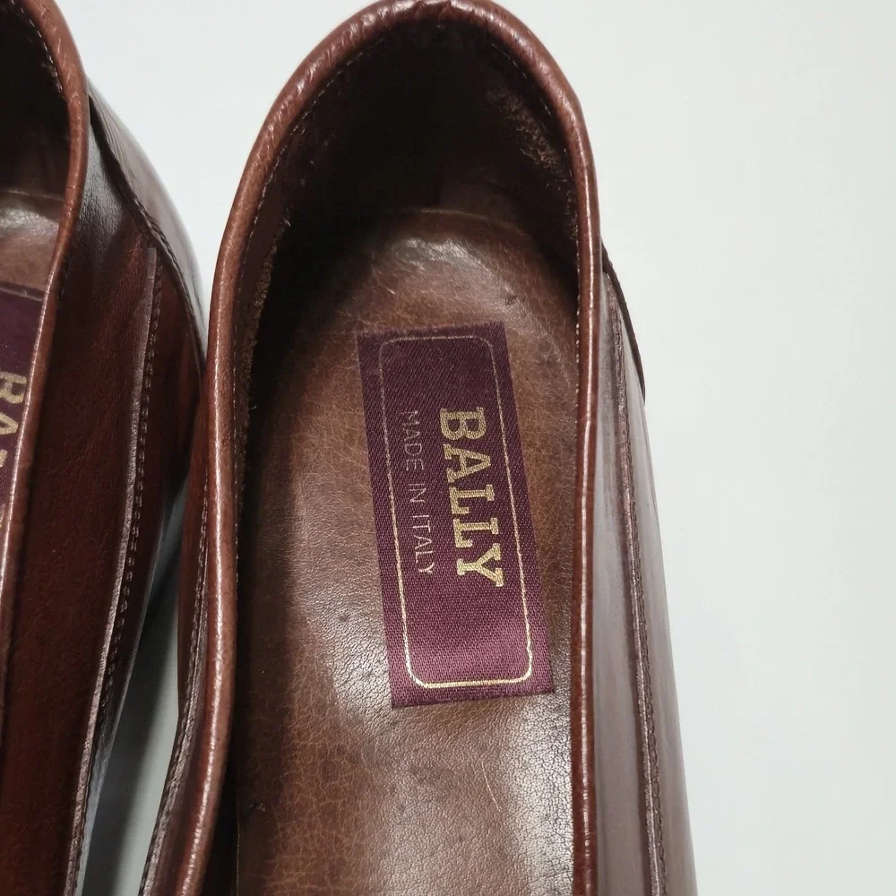 Vtg Bally Italy Men 10 M Brown Leather Tassel Loafers Dress Slip On Shoes